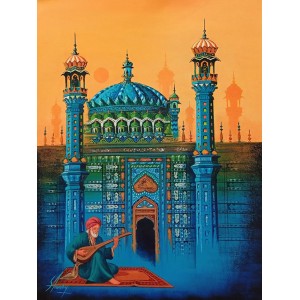 S. A. Noory, 18 x 24 Inch, Acrylic on Canvas, Cityscape Painting, AC-SAN-238